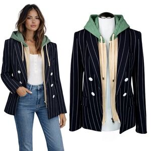 $695 New VERONICA BEARD Daytona Dickey Blazer Jacket Sz 2 Blue